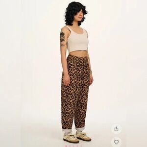 Lucy & Yak Cheetah Print Alexa Elastic Waist Trouser Pants - Plus Size Friendly!